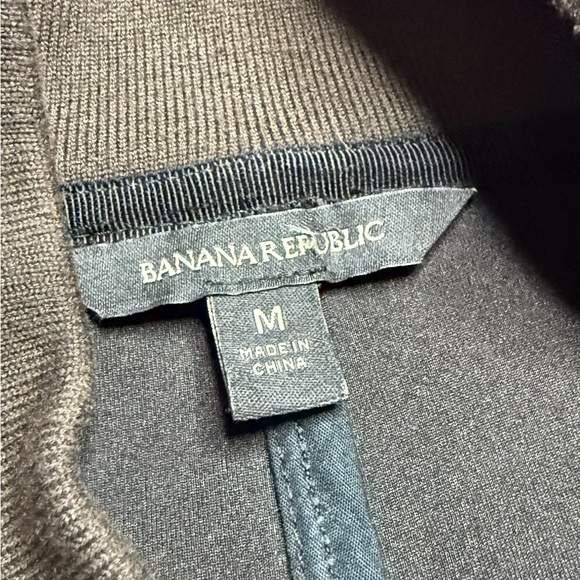 Banana Republic Faux Suede Chocolate Brown Bomber Jacket Men’s Medium - Picture 6 of 14